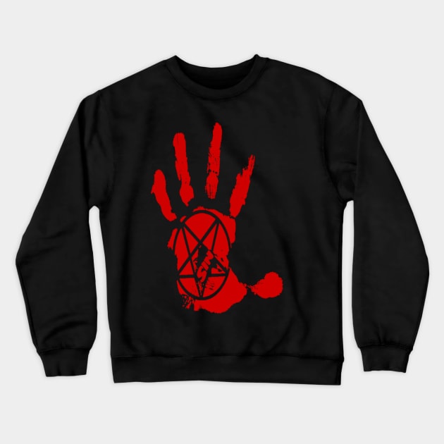 LEFT HAND OF SIN Crewneck Sweatshirt by BIG DAWG APPAREL